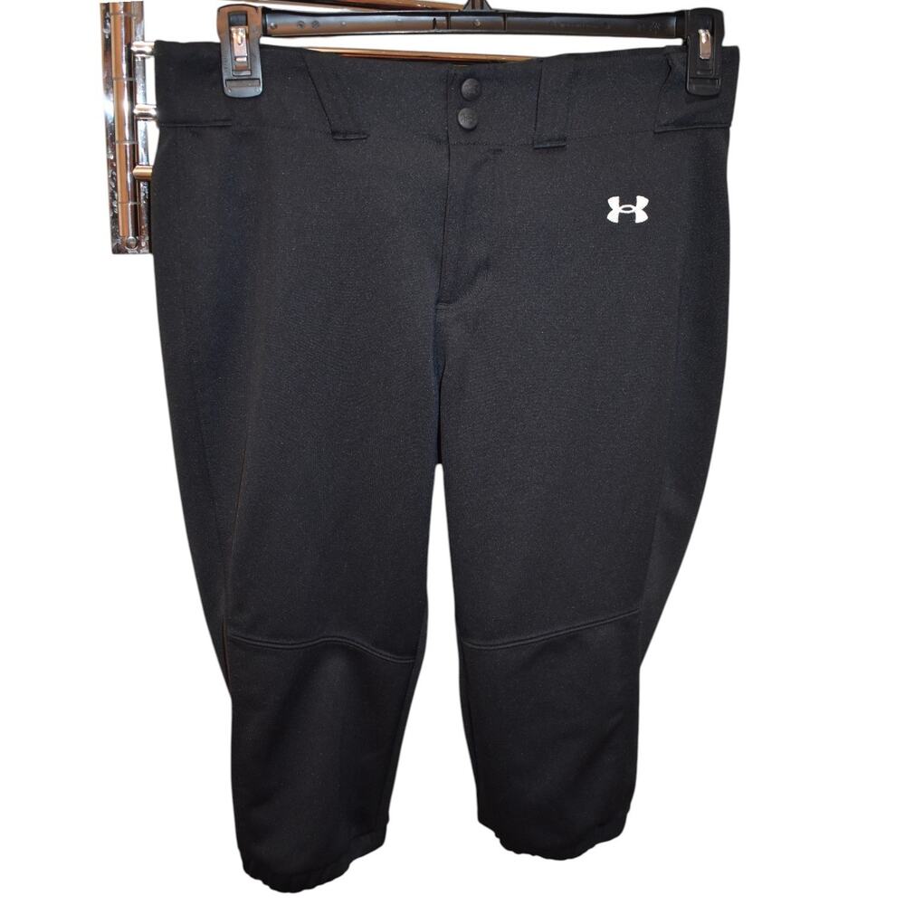 Under Armour Cropped Black Softball Pants -- Womens Large